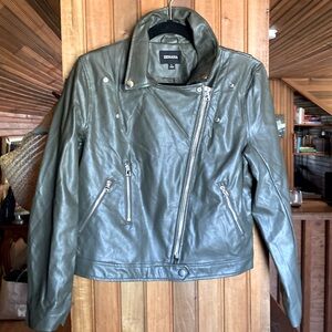 Zenana Vegan Leather Moto Coat